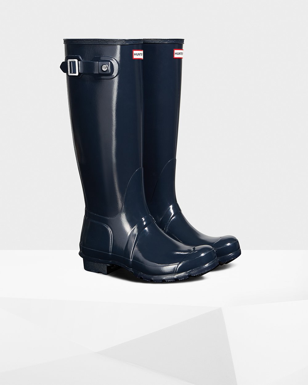 Womens Tall Rain Boots - Hunter Original Gloss (78FTOUHSD) - Navy